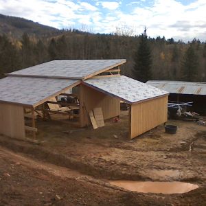 another view of the hay shed w/lean to's
