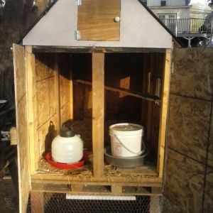 good ventilation for a 24 square coop 10 inch square on opposite side and twelve on this side