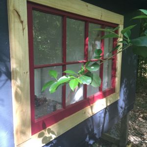 Antique window installed, need to stain the trim