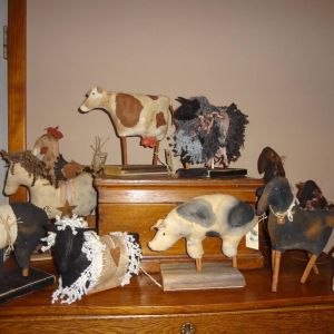 Funny Farm Whimsies ( Folk Art Sculptured Fabric Animals)