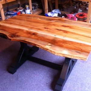 Pecan live edge dining table
