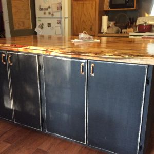 Pecan live edge kitchen island