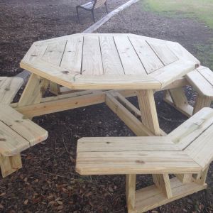 Set of 3 Octagon picnic tables for the church