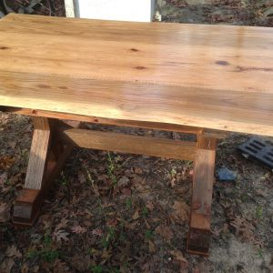 Cherry bark oak dining table