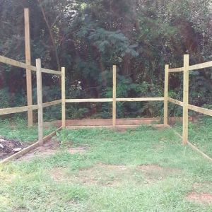 chicken run is 40 x 12 still in process used 4x4x8 and 2x4x10 will use hardware cloth to finish