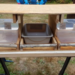 Building the top for the boxes and adding sides for privacy.