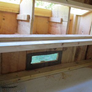 inside of air inlet under the nesting box