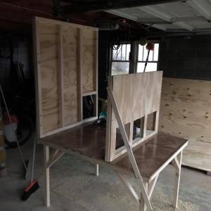 entrance into nesting boxes.