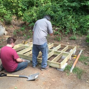 DH and FIL setting the foundation for the new shed/coop.