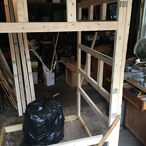 Showing the framing for the front entrance