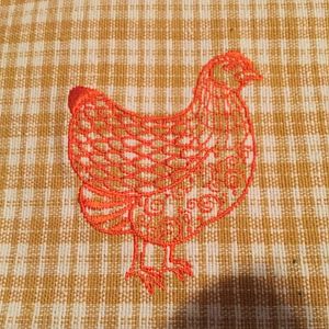 Chicken Embroidered