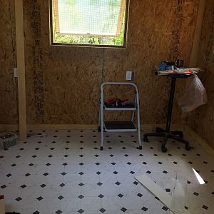 Insulation and walls are up, vinyl is down