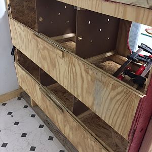 Nest boxes accessed from behind