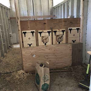 Chicken coop - Nesting boxes (Wine box tops)