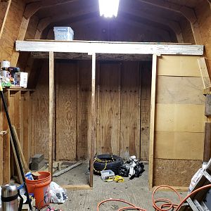 walled in chicken area - shed coop build