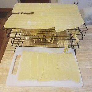 Home made pasta with duck eggs
