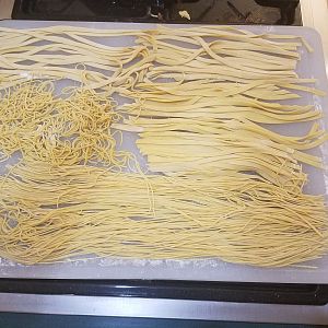 Home made pasta with duck eggs