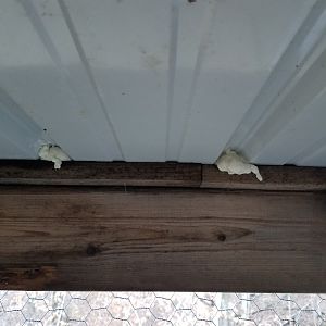 After: The little openings due to the roof panels corrugation