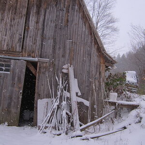 our barn in the snow