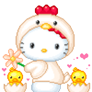 Hello Kitty in a chicken suit.