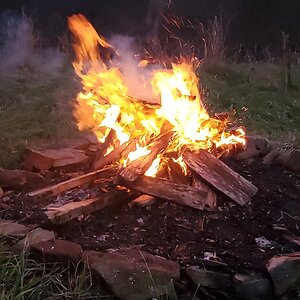 Bonfire after tearing down the rotten hot-tub platform