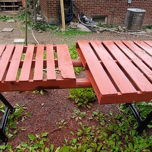 Red painted Pallets