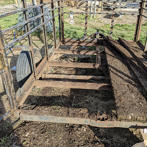 Ripping the old floor out of homemade trailer