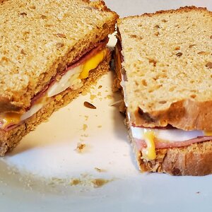 The world famous Cheese, Ham, Salami and Duck-Egg Sandwich