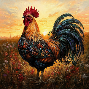 aileywolfe_Painting_of_a_rooster_crowing_at_dawn_elaborately__b4fb5a94-debb-41d1-a504-b81840fb...png