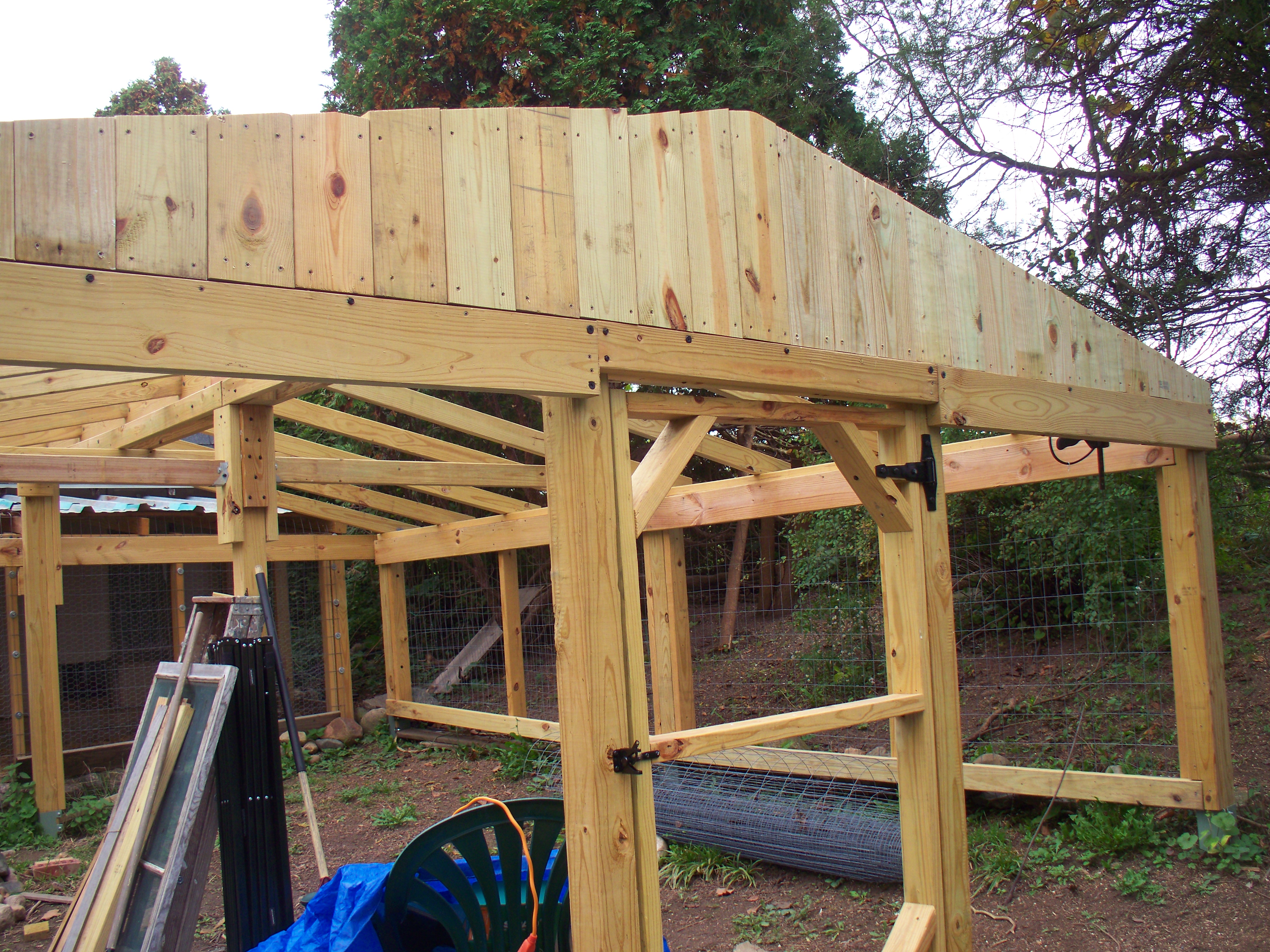 1 x 6 deck boards for the gable ends.