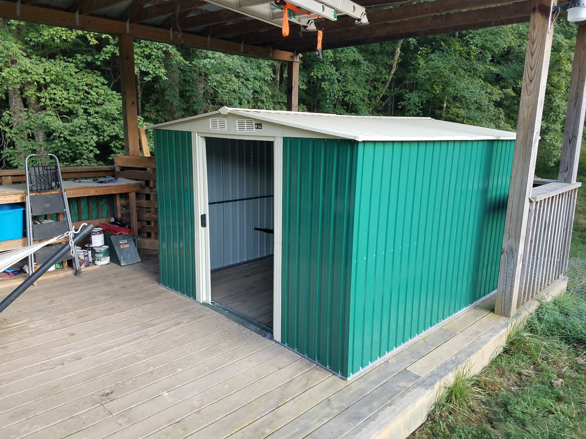 10' x 8' shed with opened doors