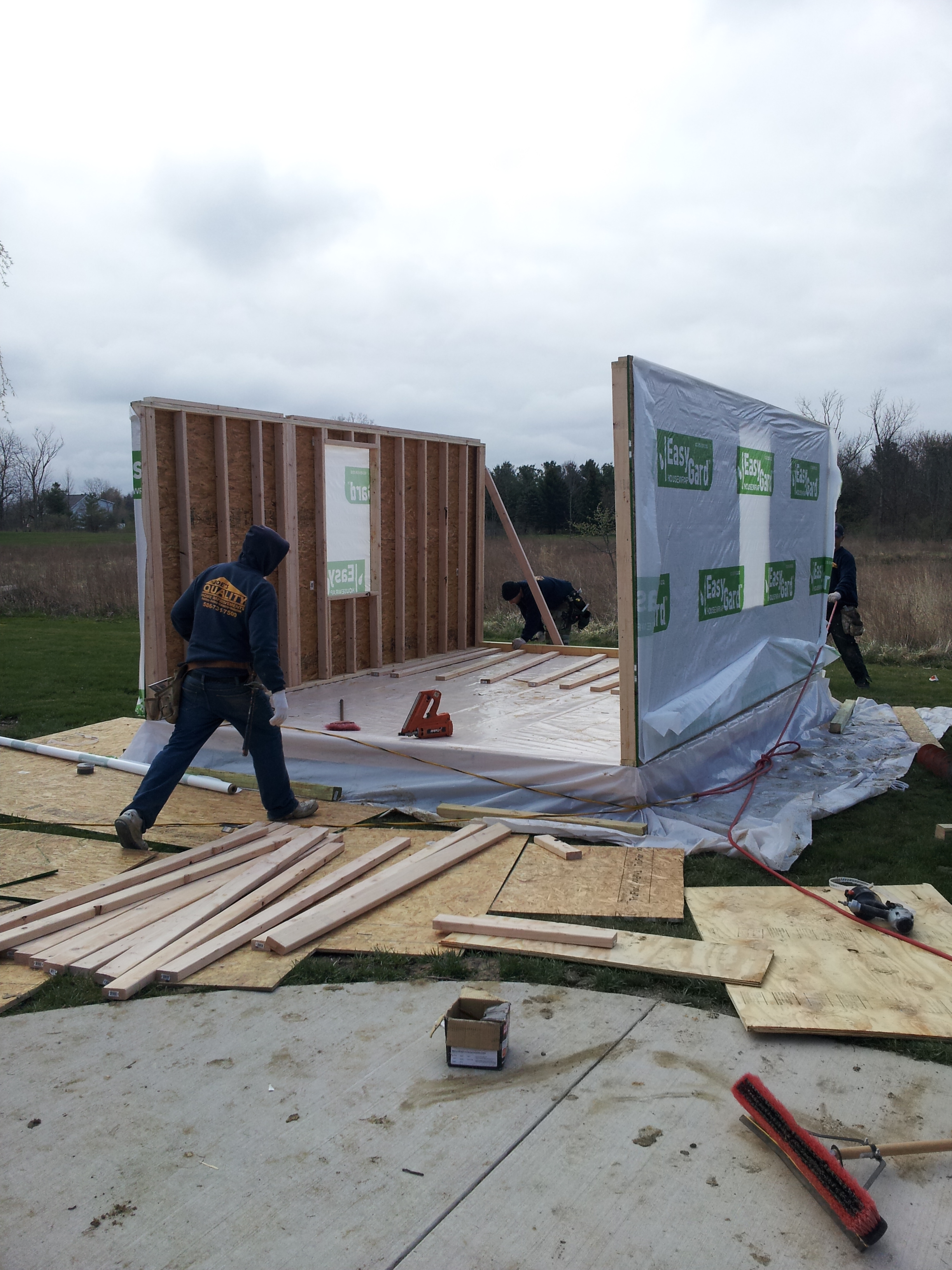 2 walls up and 2 to go.