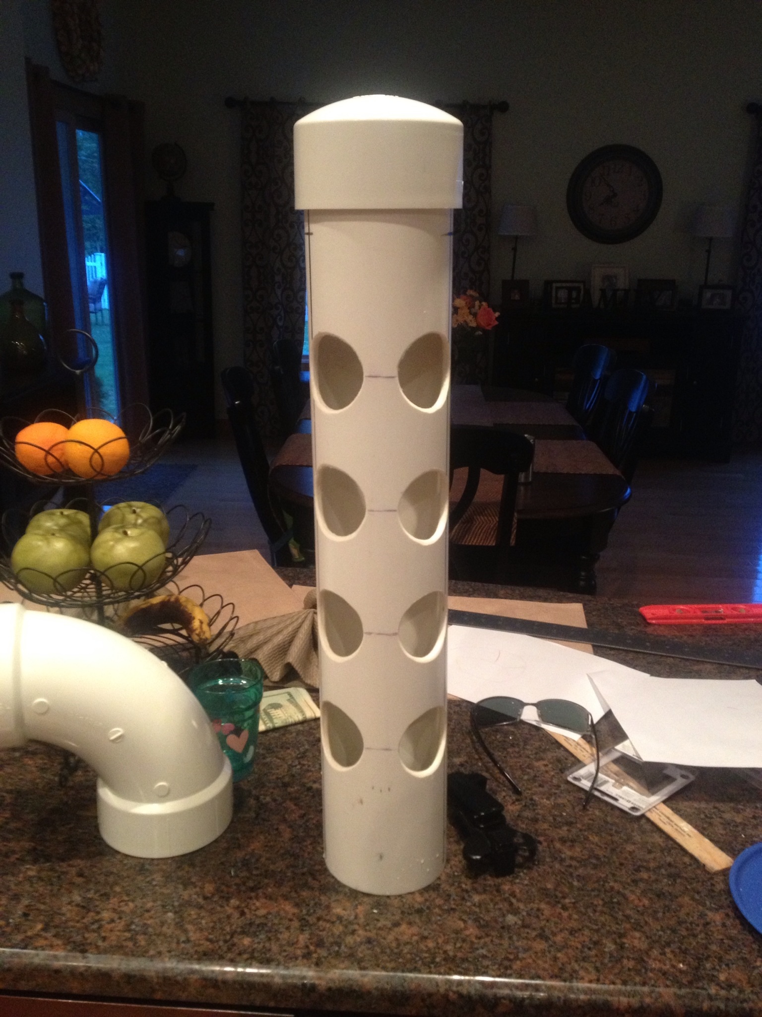 4" PVC Feeder construction, holes drilled