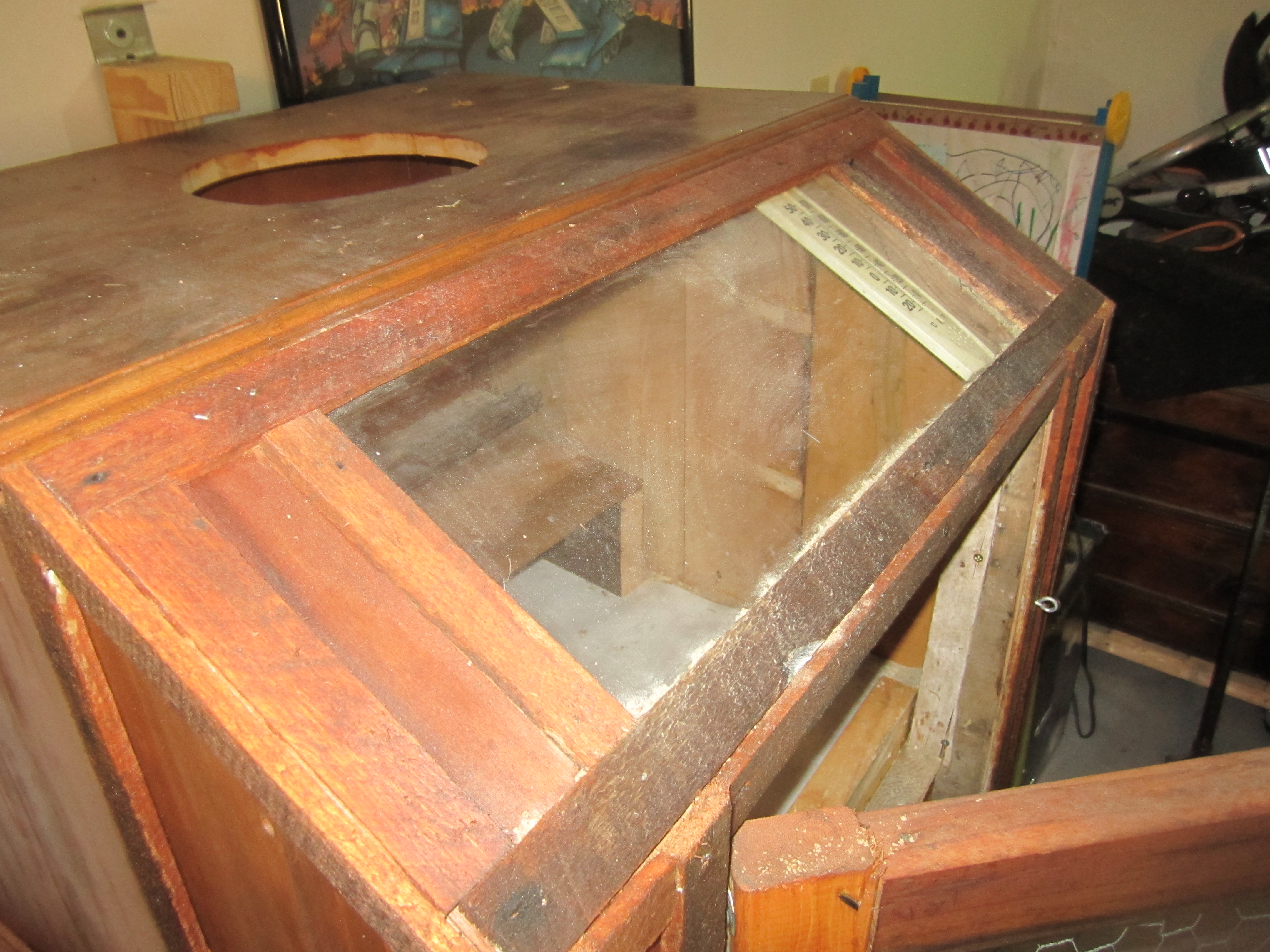45 degree angel viewing window with thermometer mounted in window