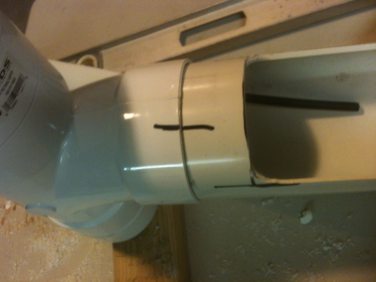 7. dry fit and mark with witness mark to ensure proper alignment.