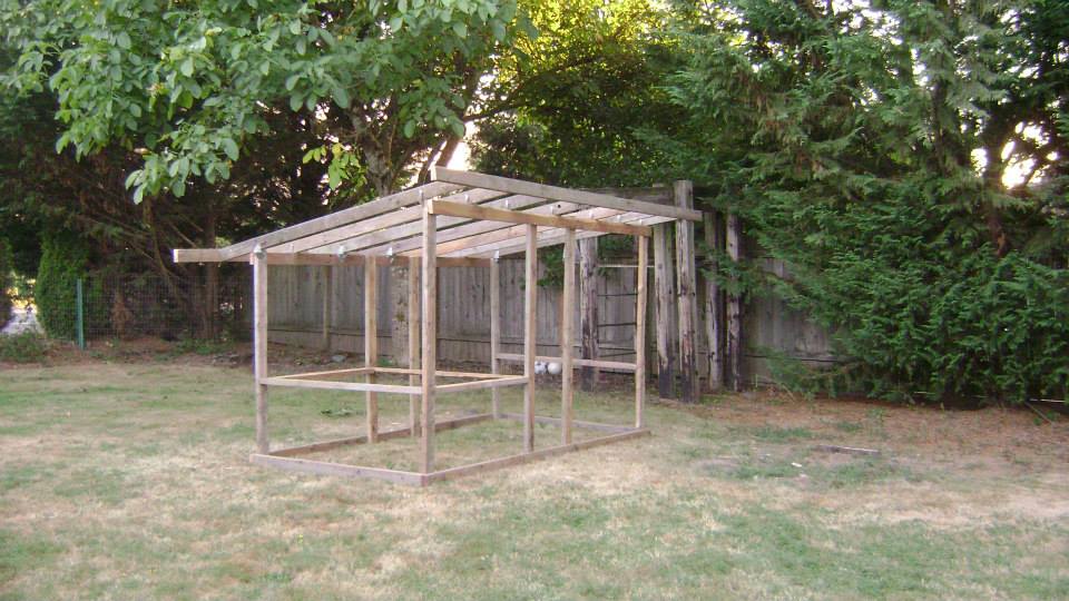 9.6.2014 -- all but two roof rafters done, next up is the plywood for the roof.
Additional cost: $9 for more strong ties - ran out of what I already had.
Cost to date: $19