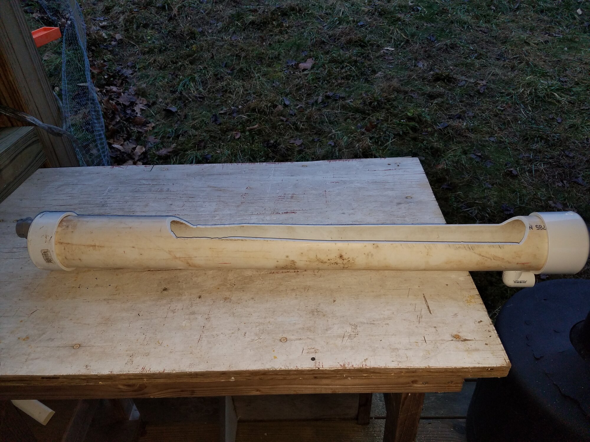 90° elbow attached