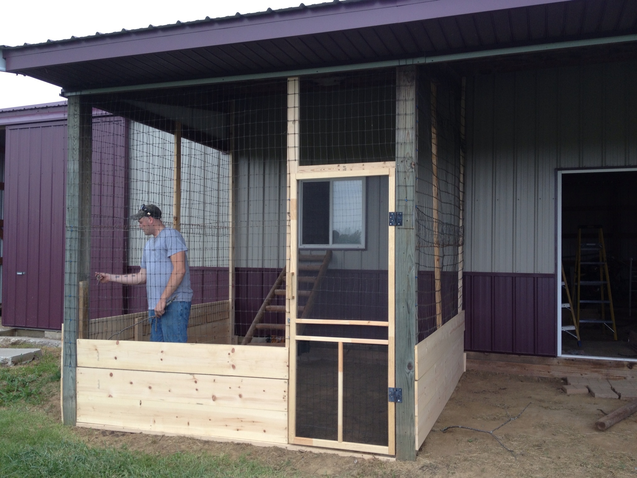 A better look at the outside coop it is currently 9ft x 10ft