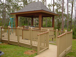 A cabana outdoor kitchen on a large custom deck we built.