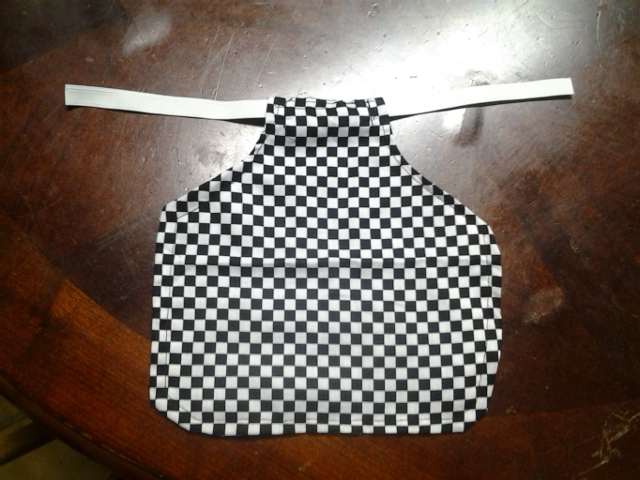 A chicken saddle. First one I've ever made, and first time I've ever used a sewing machine.
