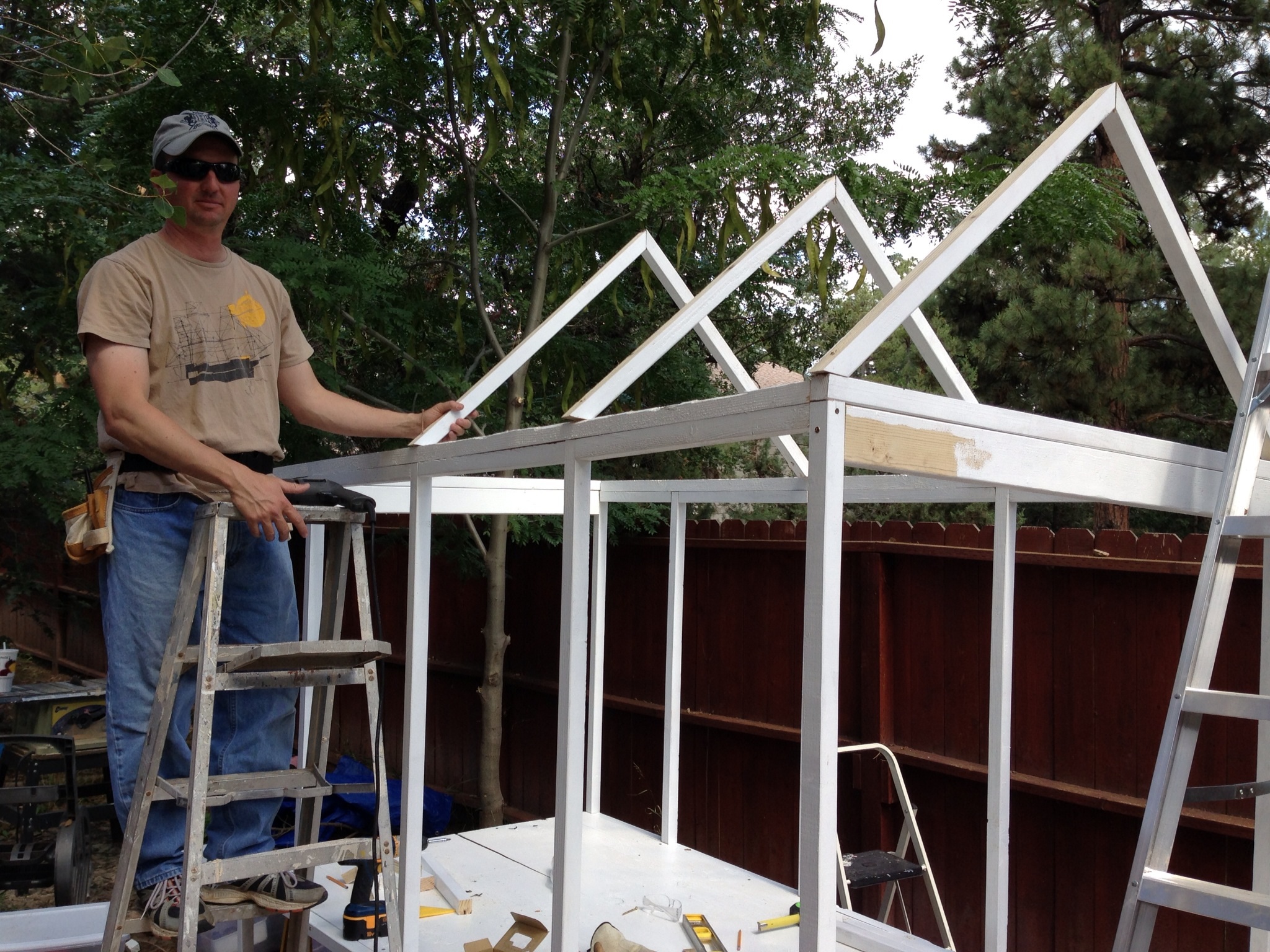 A pitch roof design was chosen so we can again use the suntuf material to let a lot of light in to aid n egg production