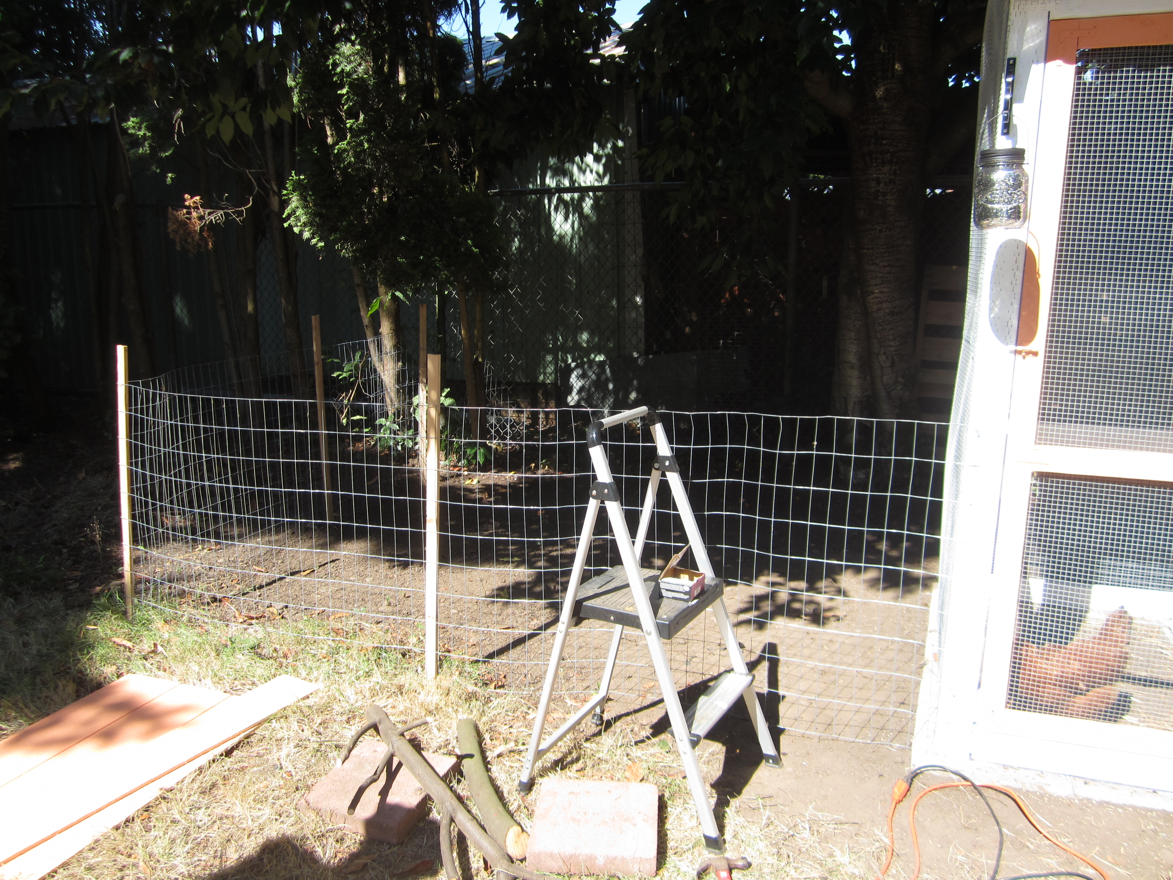 Adding on the run area, again with hardware cloth