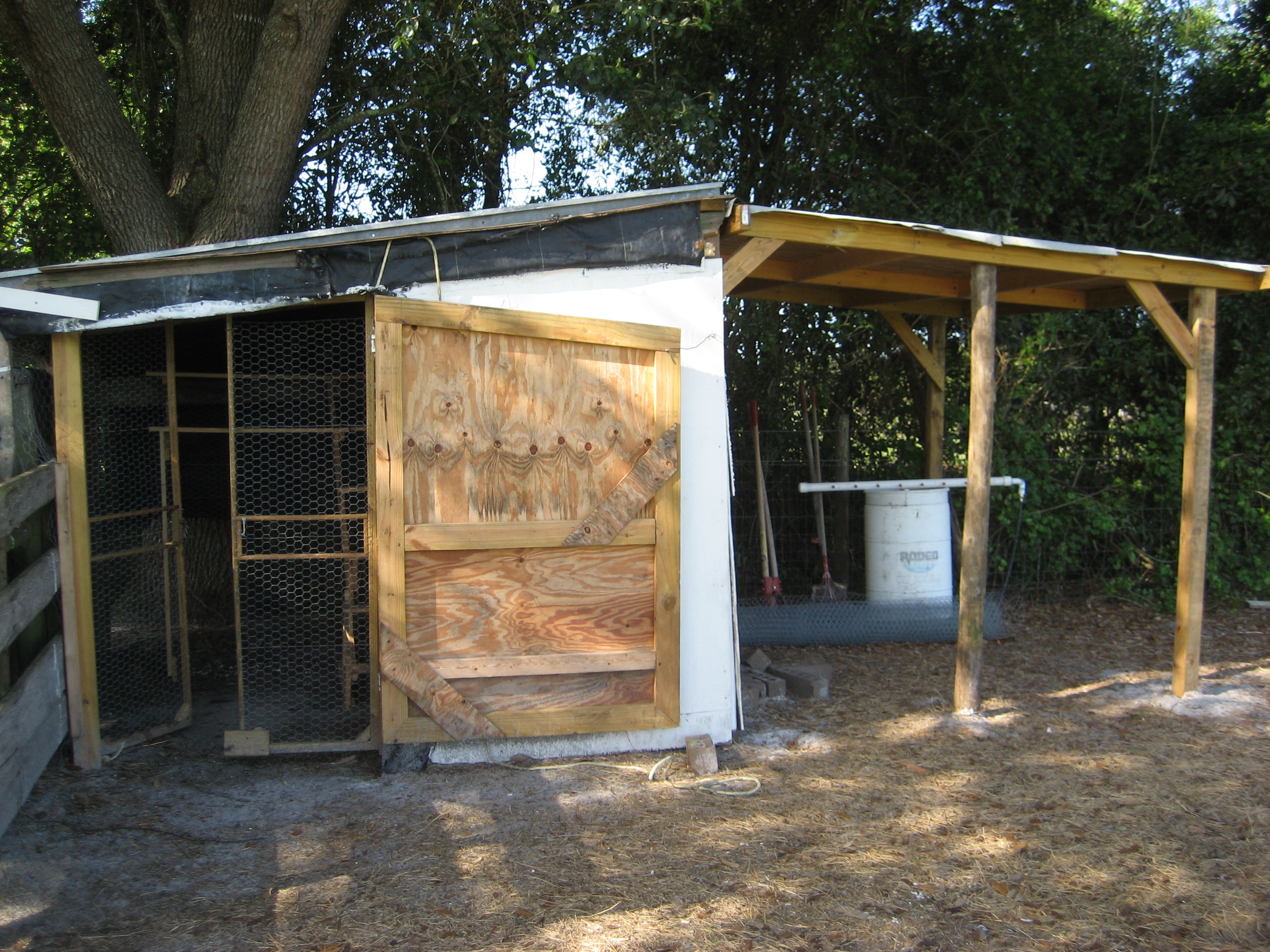 Adding on to the coop.
