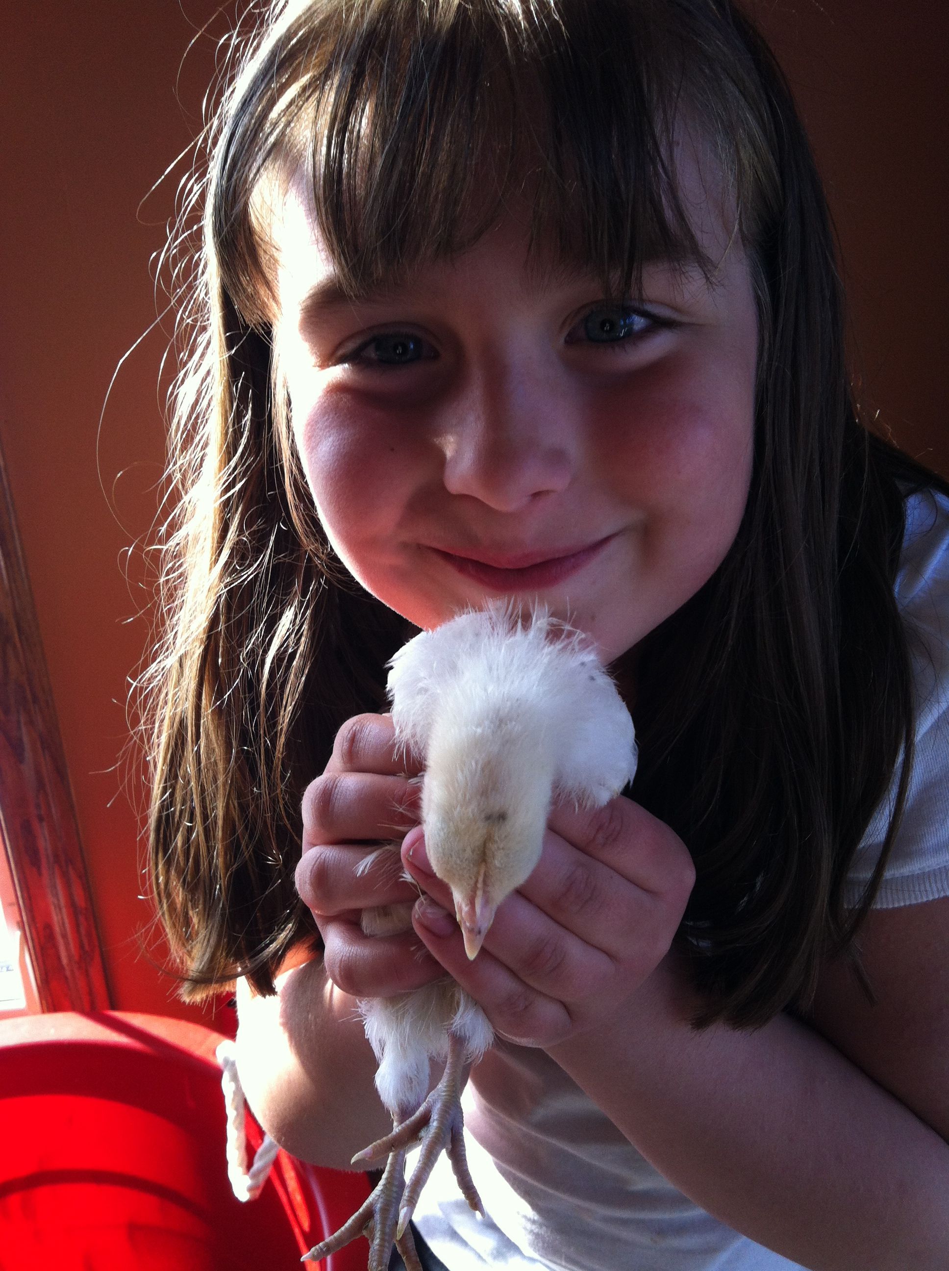 Adyson and her first baby Snowflake.