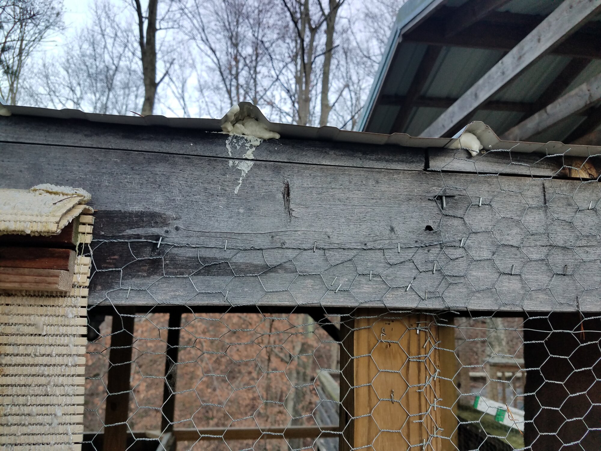 After: The little openings due to the roof panels corrugation