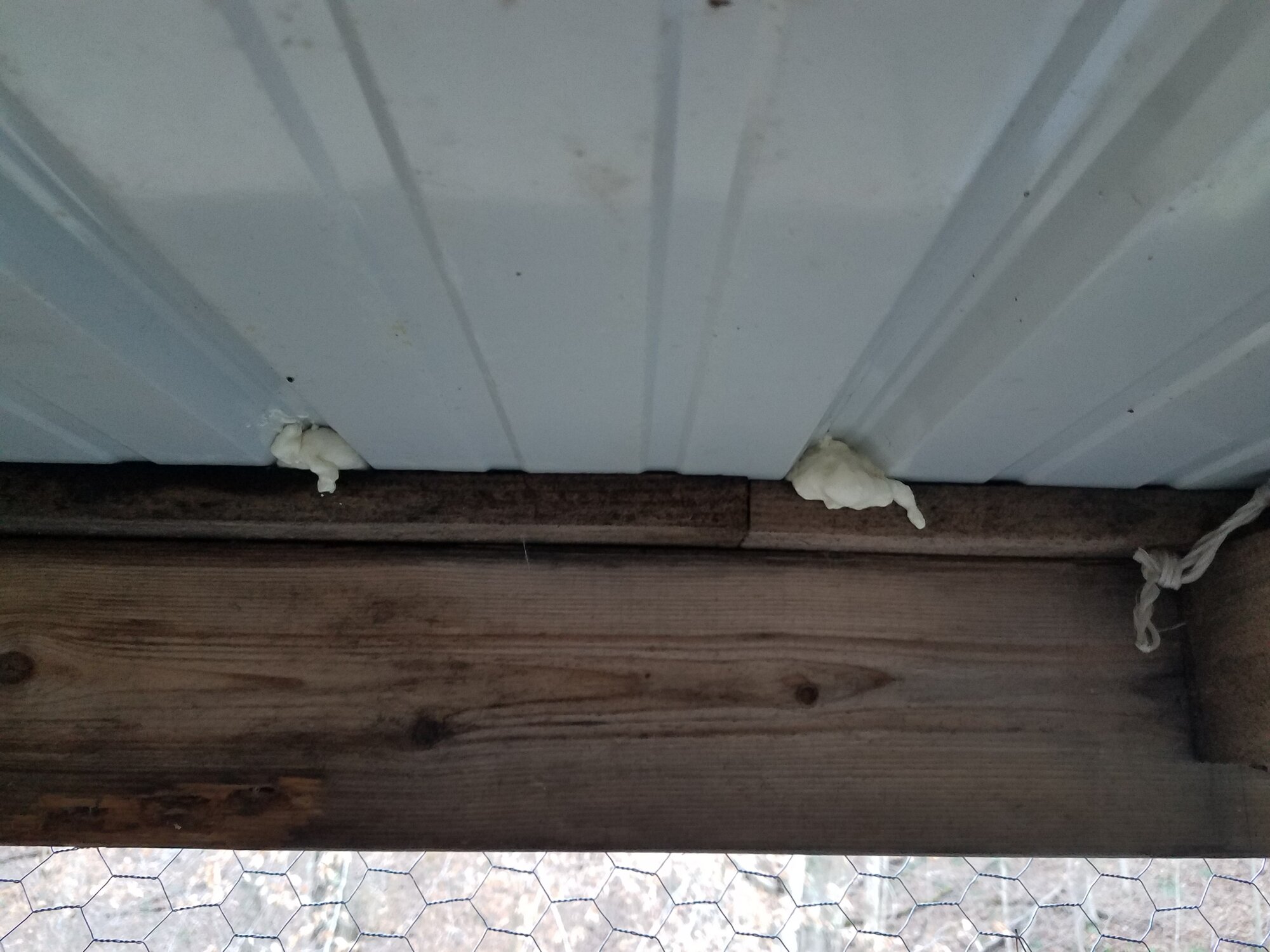 After: The little openings due to the roof panels corrugation