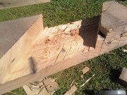 all cuts removed. this will make  a very strong joint for my counter balanced coop.