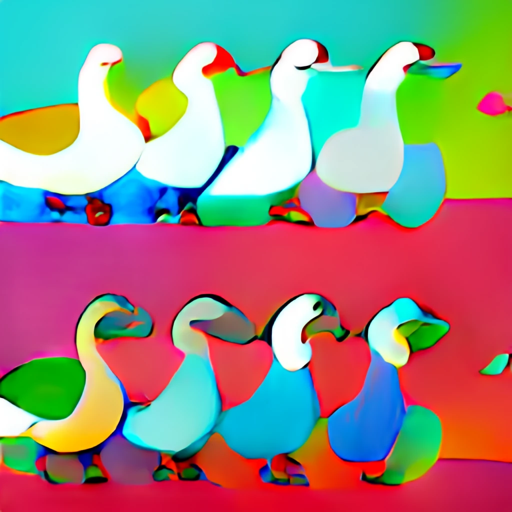 all ducks in a row modern art style colorful