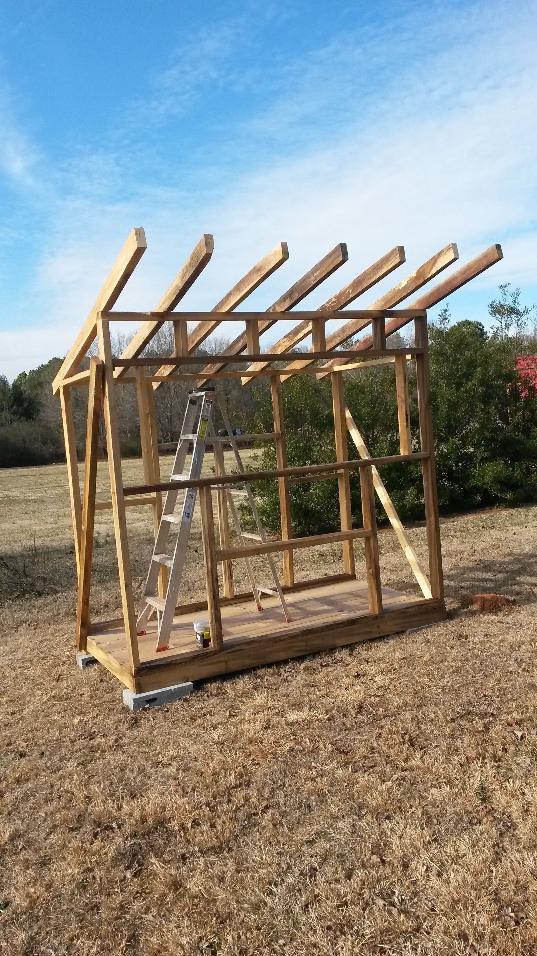 All framed in. Rough cut 2x4's.