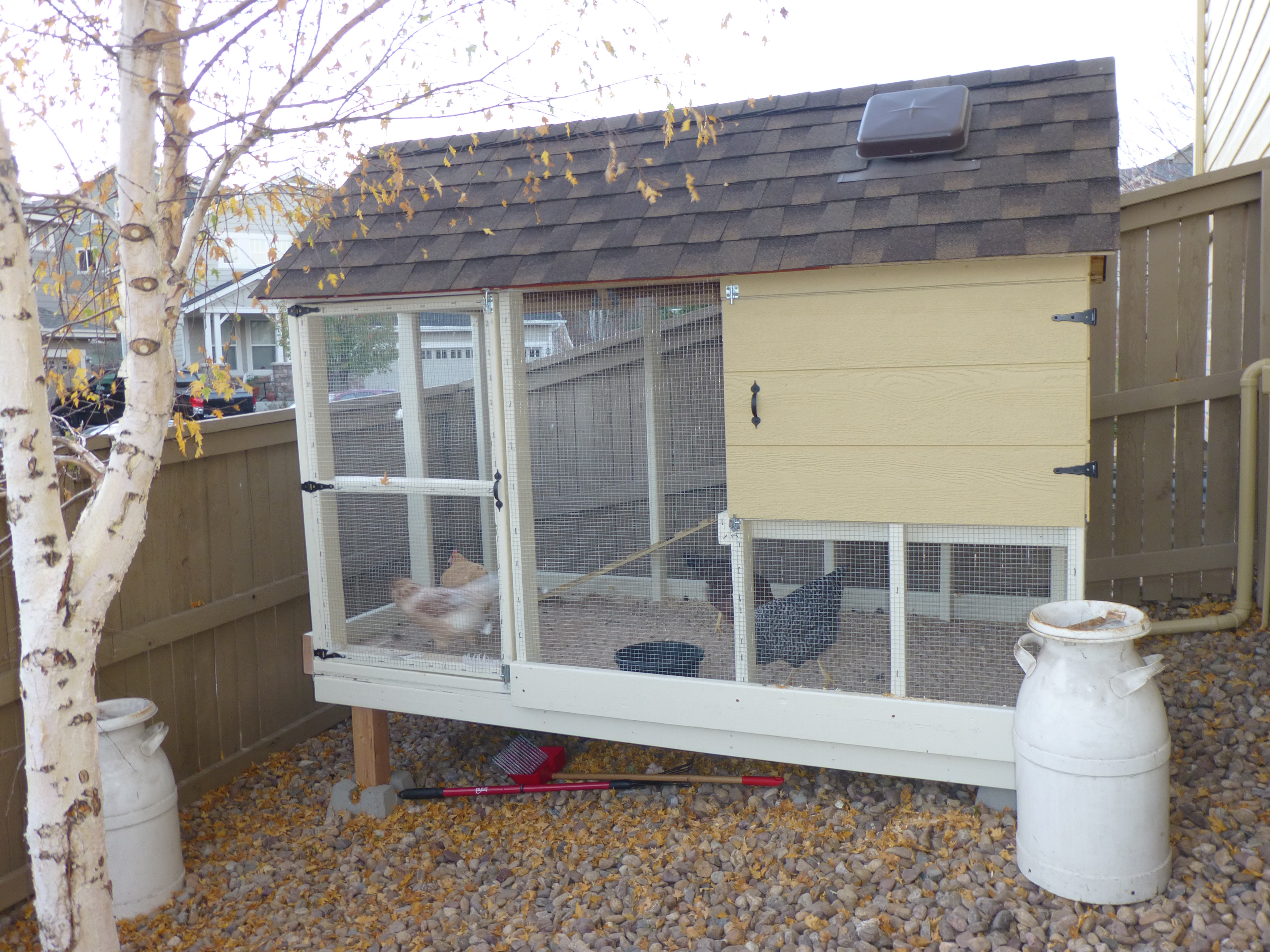 Almost finished Chicken coop.  Just a few remaining finishes like trim, steps etc.